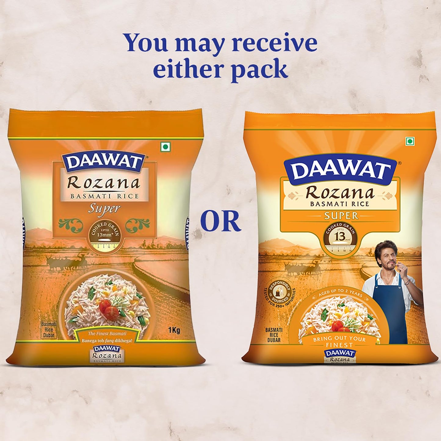 Daawat Rozana Super Basmati Rice 5Kg| For Everyday Consumption| Cooked Grain Upto 13mm*| Naturally Aged