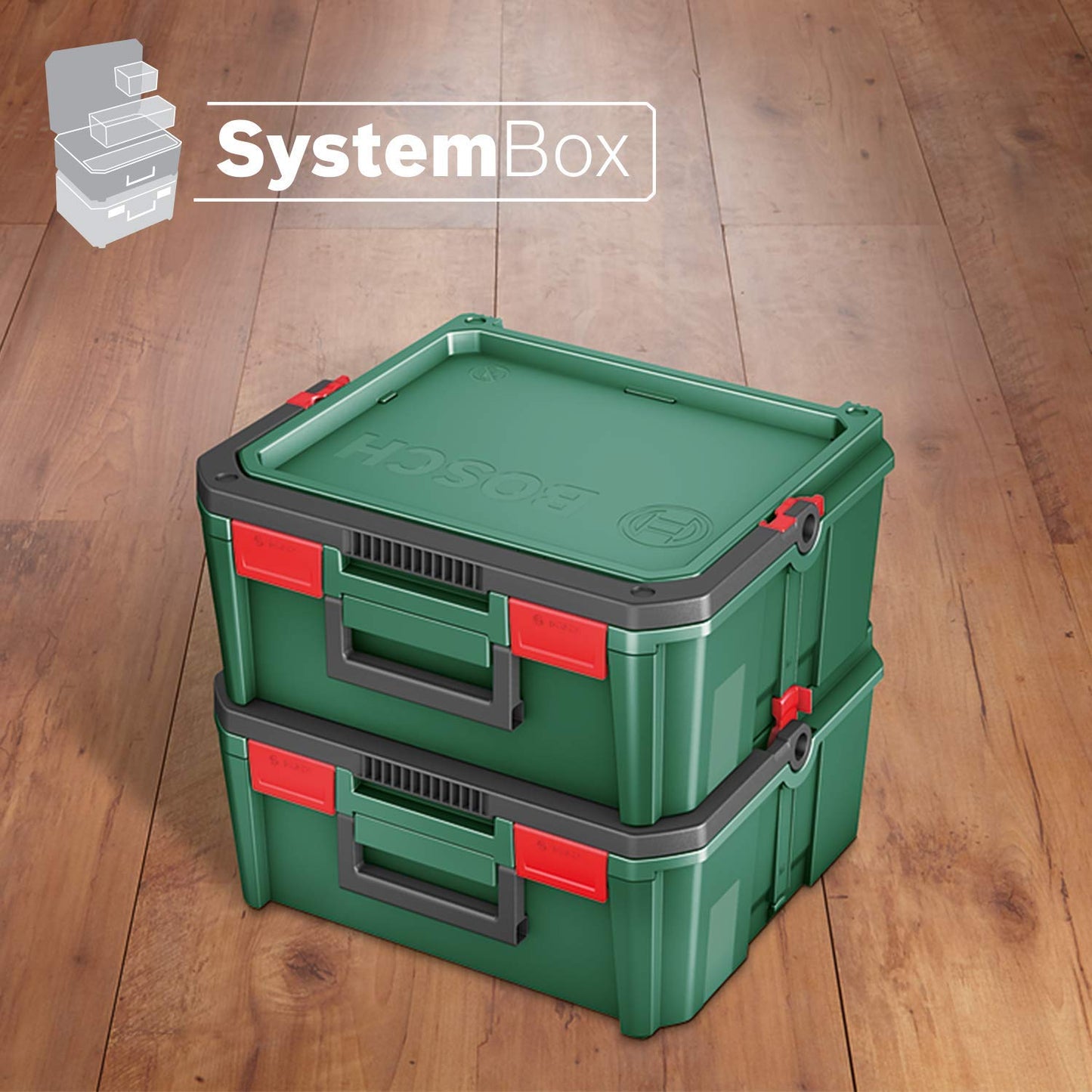 Bosch Home and Garden 1600A01SR4 Power Tools, SystemBox |Size M, Compatible with Bosch Accessory Box Small and Medium, in Sleeve, Green, M