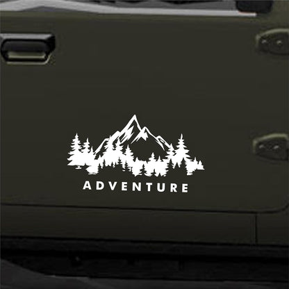 Akshar Arts Bhuwana 2 PCs Mountain Adventure Car Sticker for Door Side Window Graphics Exterior Stickers (25 x 13.8 cms)