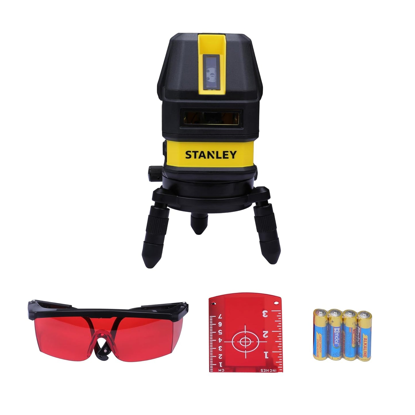 STANLEY STHT77514-1 Plastic Multiline Laser with 2*AA Batteries for Home, DIY & Professional Use, 1 Year Warranty, YELLOW & BLACK