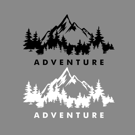 Akshar Arts Bhuwana 2 PCs Mountain Adventure Car Sticker for Door Side Window Graphics Exterior Stickers (25 x 13.8 cms)