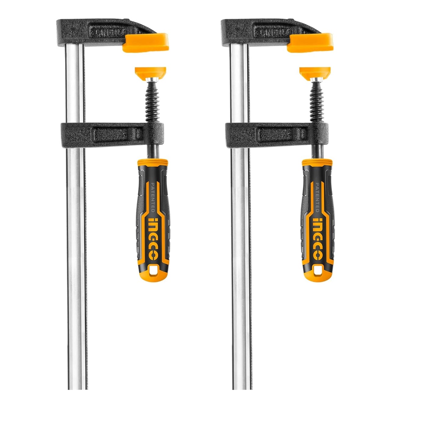 2 PCS F Clamps (50x250mm), F Clamp with Rubberized Handle and Surface Protection PVC Cover for Better Grip Metal F Clamps for Woodworking Glass and Welding Works