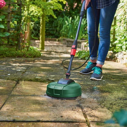 BOSCH Aqua Surf 250 Patio Cleaner, Cleansing Diameter 250mm, Pivoted Cleaning Head, Brush Skirt Controls Water Splashing | Max Pressure 140 Bar | Accessory for Aquatak Pressure washers | 0.68kg