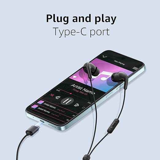 Original Type-C Wired in-Ear Earphones for Xiaomi Redmi Note Series & Mi Phones, 12.4mm Dynamic Drivers, HD Microphone, IP54 Dust & Water Resistant