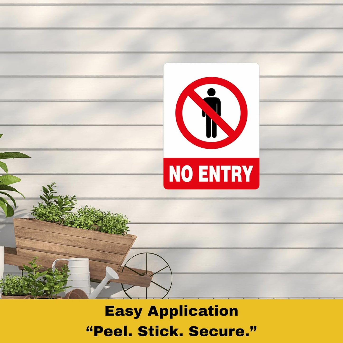 Akshar Arts Bhuwana No Entry Sign Sticker – 30x22.8 cm Large Do Not Enter Safety Decal | Waterproof & UV-Resistant Vinyl Warning Sticker for Offices, Shops, Factories, Parking & Restricted Areas – Set of 2