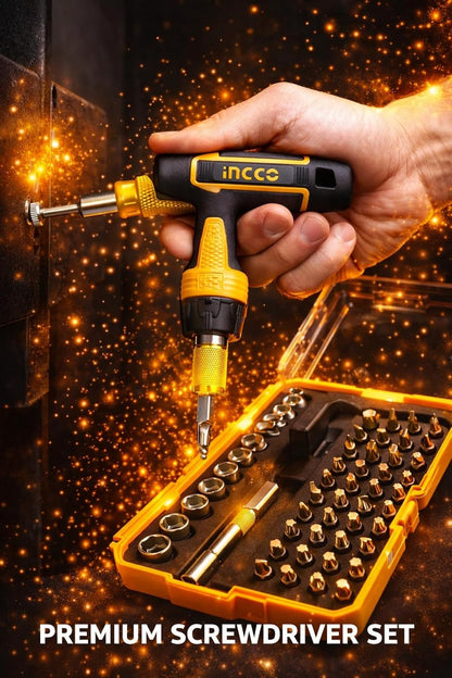 INGCO T-Handle Wrench Screwdriver Set HKSDB0478 M Ratchet Screwdriver Set (Pack of 47)