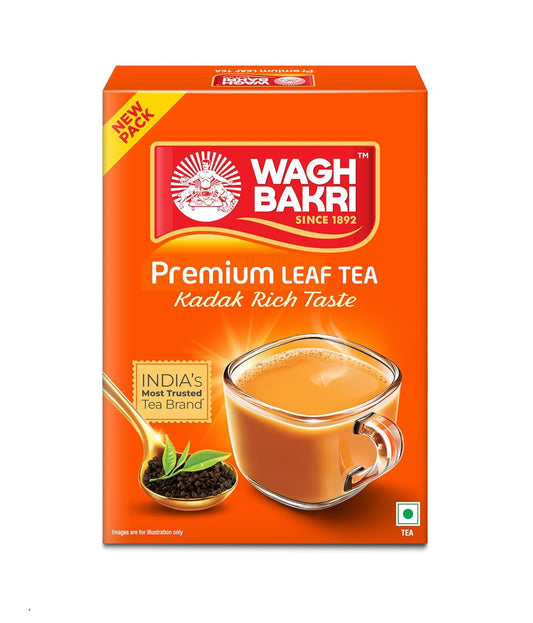 Wagh Bakri Premium Tea | Black | Assam Blend | Kadak Chai | Aromatic Chai Patti | Rich & Bold Flavour | Lingering Taste & Kesari Golden Hue | Loose Leaf Tea | 1 Kg