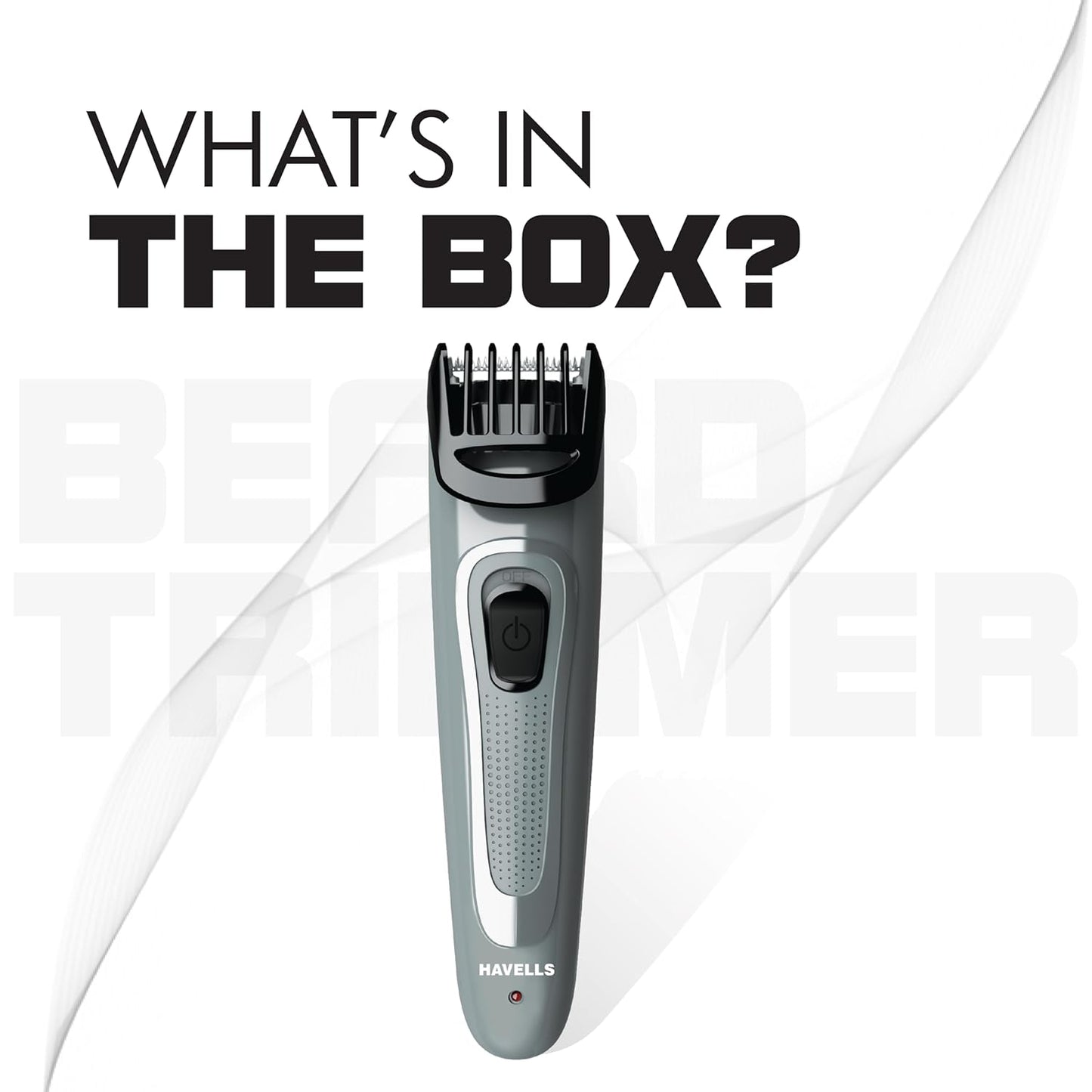 Havells Bt5100C Rechargeable Beard Trimmer with Hypoallergenic Blades; Zero Trim with 0.5 Mm Precision;Upto 17Mm Length Setting for All Styles; 45 Min Runtime,Battery Powered Black & (Grey)-Men