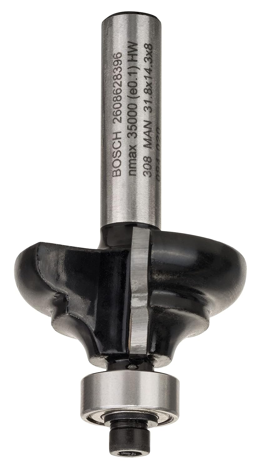 BOSCH PRO Edge Forming Router Bit | R4.8xØ31.8xL14xS8mm | Designed for Precision | Clean, Decorative Edge Profiles in Wood | Durable Double-Edged Carbide | Guided Ball Bearing Control