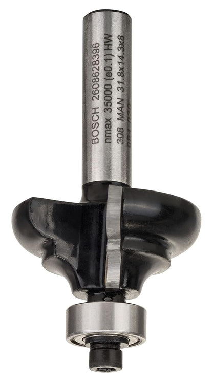 BOSCH PRO Edge Forming Router Bit | R4.8xØ31.8xL14xS8mm | Designed for Precision | Clean, Decorative Edge Profiles in Wood | Durable Double-Edged Carbide | Guided Ball Bearing Control