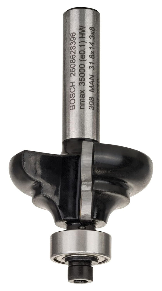 BOSCH PRO Edge Forming Router Bit | R4.8xØ31.8xL14xS8mm | Designed for Precision | Clean, Decorative Edge Profiles in Wood | Durable Double-Edged Carbide | Guided Ball Bearing Control