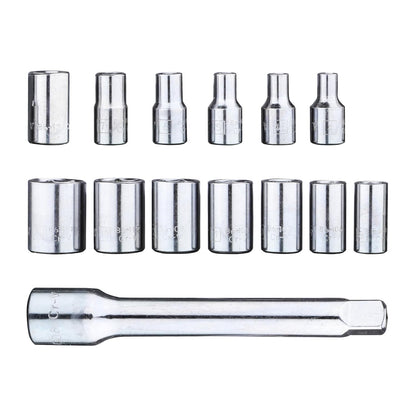 STANLEY STMT82672-0 1/4" 37-PIECE Chrome Compact Socket Set, Comes with Heavy-Duty Plastic Case, Ideal for Home, DIY, Industrial & Professional Use, Used for Screwing & Tightening Applications, BLACK