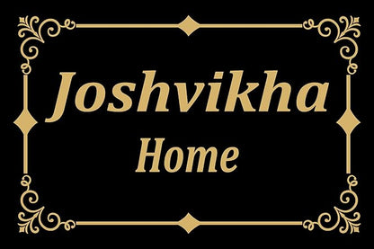 Personalised Home/Door Name Plate, Granite, with Golden Letters