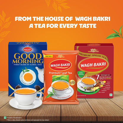 Wagh Bakri Premium Tea | Black | Assam Blend | Kadak Chai | Aromatic Chai Patti | Rich & Bold Flavour | Lingering Taste & Kesari Golden Hue | Loose Leaf Tea | 1 Kg