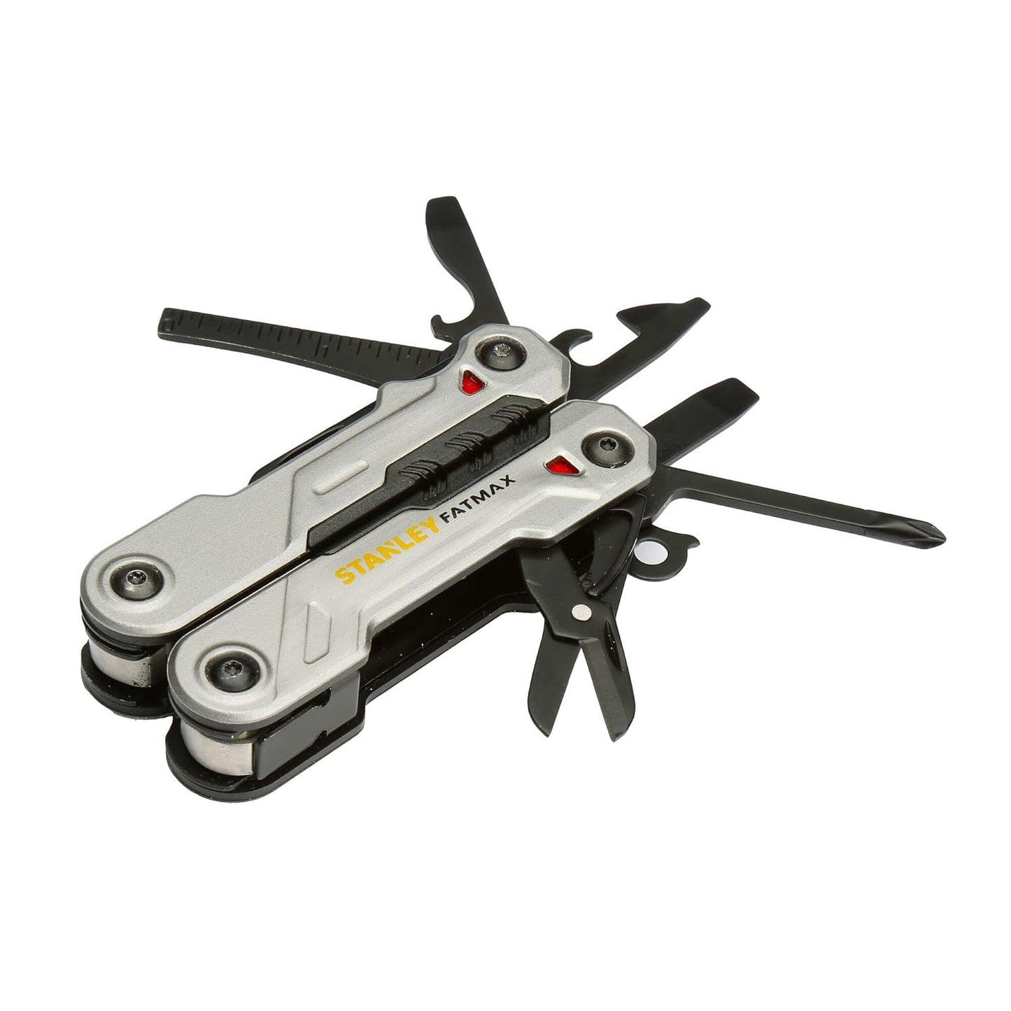 STANLEY FATMAX FMHT0-72414 16-in-1 Multi-tool, Bi-Material Handle, Durable, Robust - Includes Pliers, Blades, Scissors, File, Screwdrivers, Carabiner, Ruler & Bottle/Can Opener