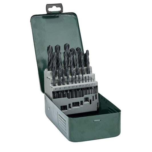 Bosch Professional 25-Piece HSS-R Metal Drill Bit Set | Ø1–13 mm | Precision Drilling in Iron, Steel & Plastic | Rugged Metal Case | Long-Lasting HSS Quality | Suitable for All Power Tool Brands
