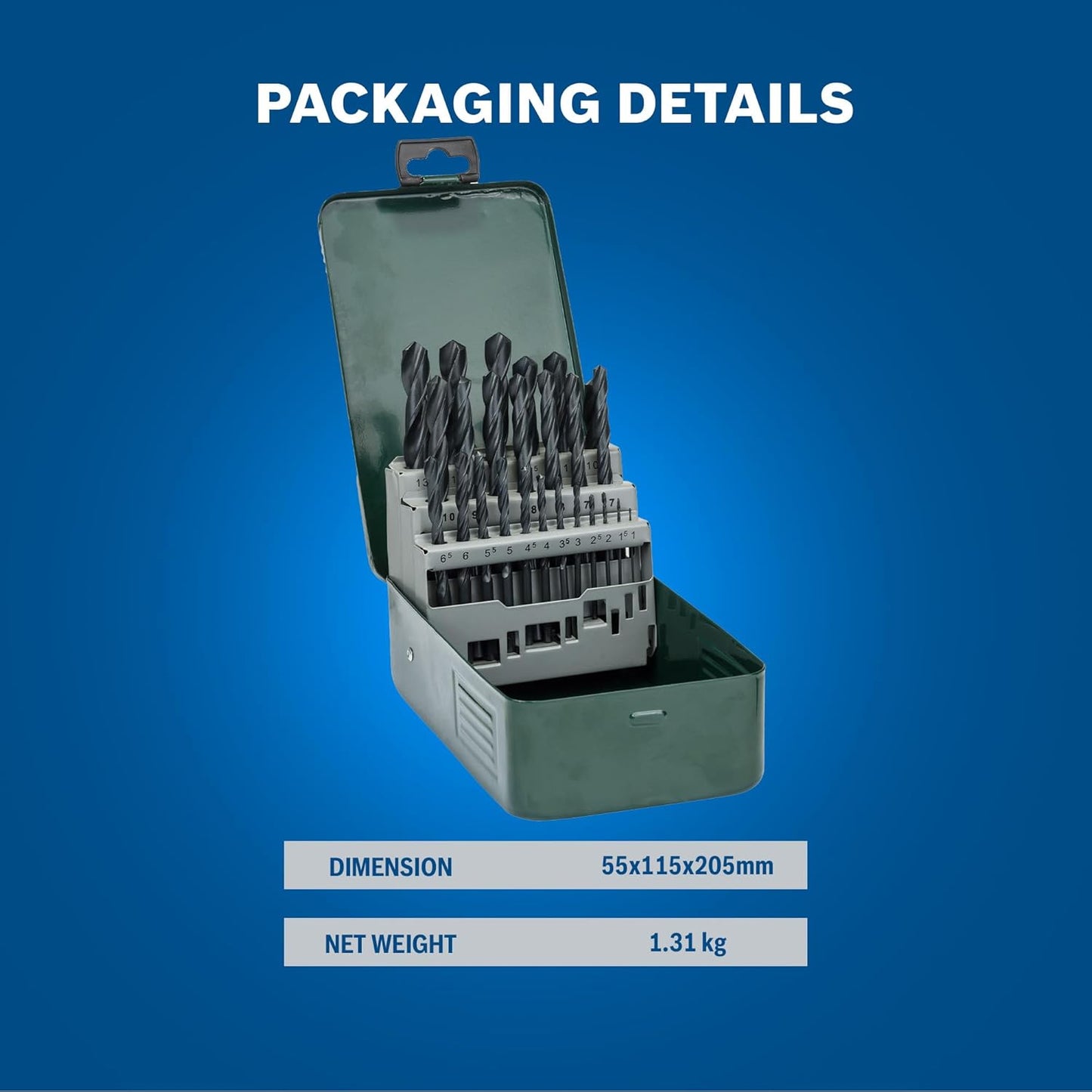 Bosch Professional 25-Piece HSS-R Metal Drill Bit Set | Ø1–13 mm | Precision Drilling in Iron, Steel & Plastic | Rugged Metal Case | Long-Lasting HSS Quality | Suitable for All Power Tool Brands