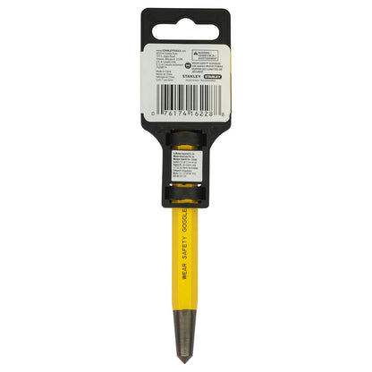 STANLEY 16-228 Center Punch-8mm-5/16''x115mm-4/12'', Yellow and Black