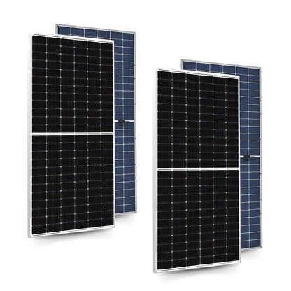 Anchor by Panasonic 540W DCR Bifacial Crystalline PERC 144 Cells Half Cut Solar Panel with Transparent Backsheet, IP68 Rated, 25 Yrs Performance Warranty, Eligible for Gov Subsidies (Pack of 2)
