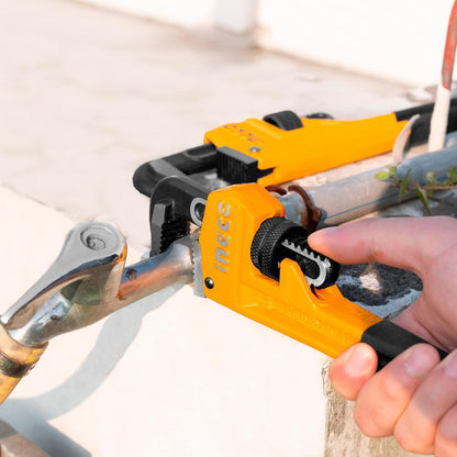 Ingco 10-inch Heavy Duty Pipe Wrench, Adjustable Plumbing Wrench, Drop Forged HPW0814