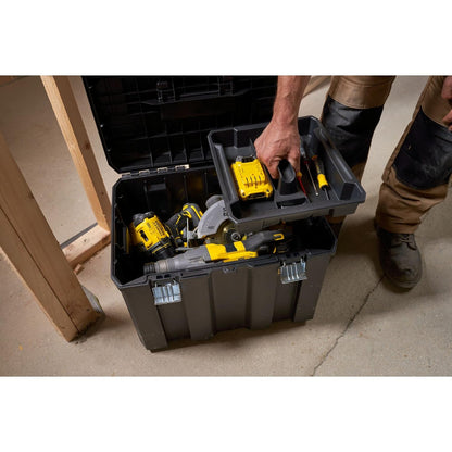 STANLEY FATMAX FMST1-75753 PRO-STACK™ Mobile Storage Box, 50 Kg Weight Capacity, Anti-Rust Metal Latches & Hinges, 7'' Durable Wheels,Telescopic Handle, Padlock Eye For Security, 100x51.2x43.5 cm
