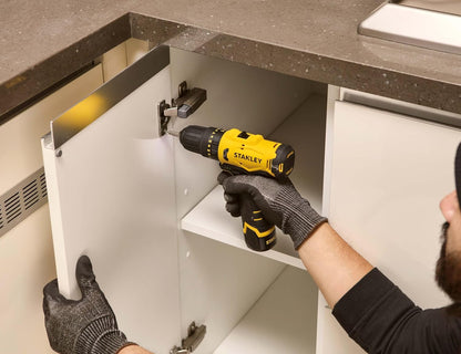 STANLEY SCH10D1-IN(12V) Brushed Cordless Hammer Drill Driver, 1x2Ah Battery & 1.5A Charger,LED Light,Variable Speed Trigger Switch,Forward/Reverse Button,10mm Chuck,Clutch Setting 20+1,1 Year Warranty