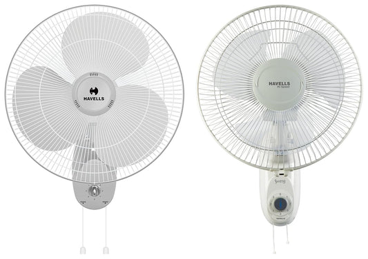 Havells Sameera 400mm Wall Fan (White) Swing High Speed 300mm Wall Fan (Off White)