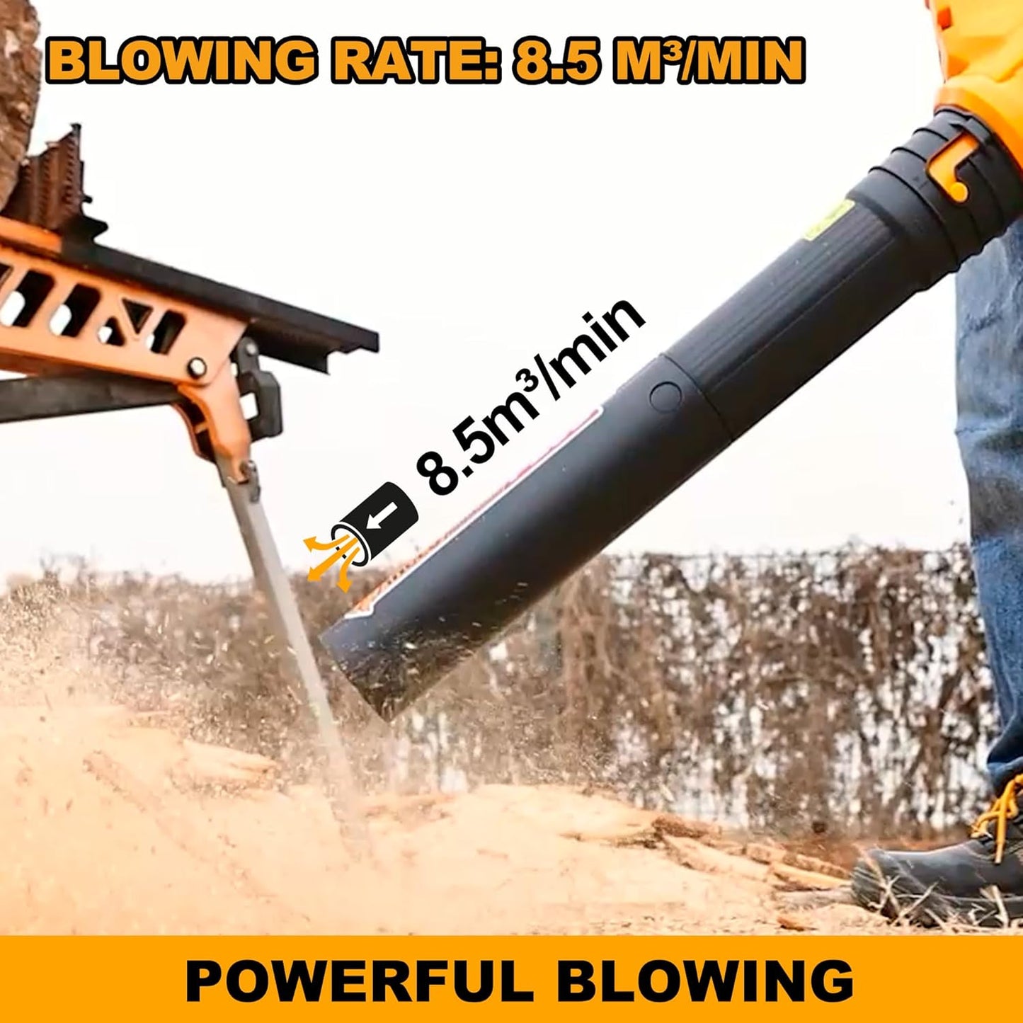 INGCO Cordless Leaf Blower, Brushless Motor, Variable Speed, with 2 pcs Battery Packs & Charger, for Car Cleaning, Gardening Work, Dirt Cleaning