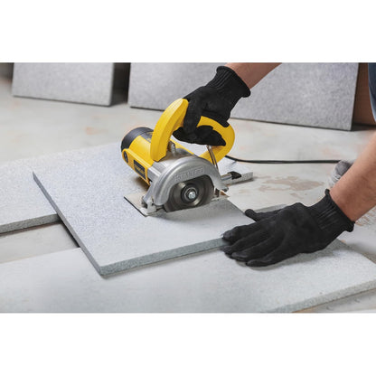 STANLEY STSP125-IN Tile Cutter Machine for Cutting Varied Ranges of Tiles, 1320 Watt 5''/125mm, Optimized 13500 RPM for High Cutting Efficiency, 1 Year Warranty (Yellow & Black)
