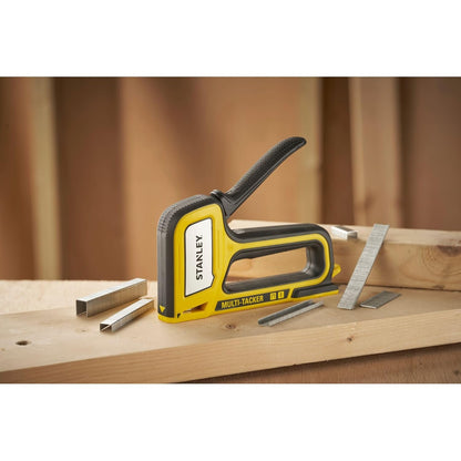 STANLEY STHT70440 2-in-1 Multi Tacker, Attachment Indication, Non-Slip Handle with Easy Squeeze Mechanism, Ideal for Type A Staples (6-10 mm) and Type J Headed Brad Pins (10 mm), Staples NOT Included