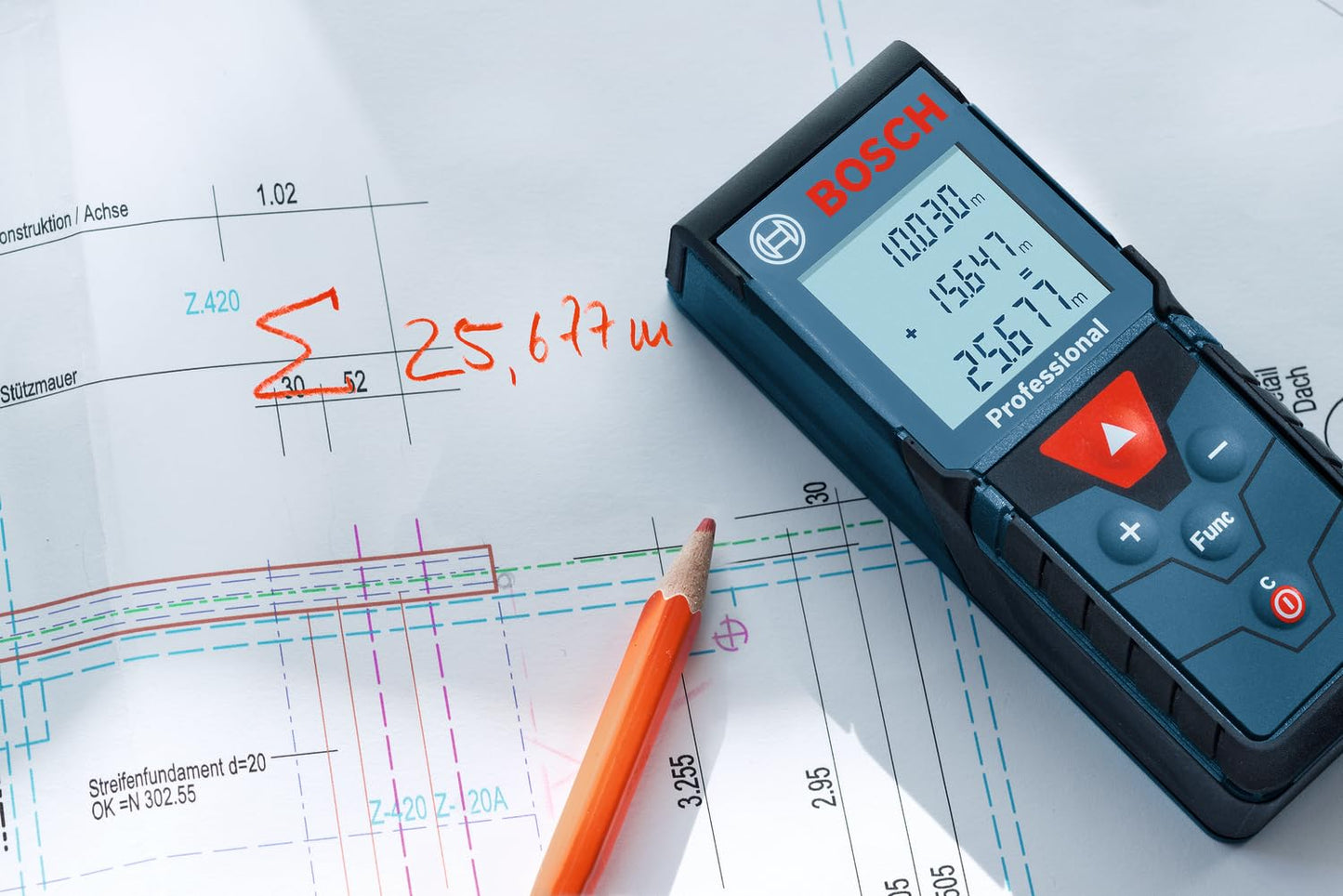 BOSCH GLM 40-12 Laser Measure | Precise Length, Area & Volume | Easy-to-Read Display | IP54 Durable | Memory Function for Fast Measurements|Compact & Pro-Grade Tool|1Yr Warranty|Batteries Not Included