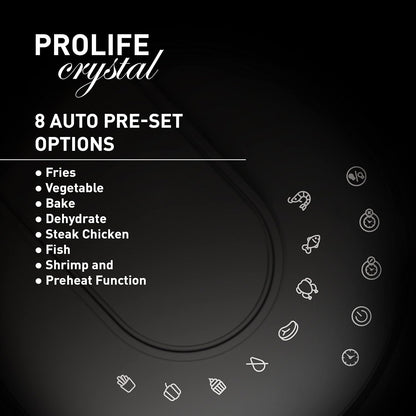 Havells Prolife Crystal Digital Air Fryer 5.5L, 1500W|D 8 Pre-sets| Aerocrisp Technology with 85% Less Oil Cooking| Dehydrator Mode| Auto-Shutoff|See-Through Window| 2Yr Door Step Warranty by Havells