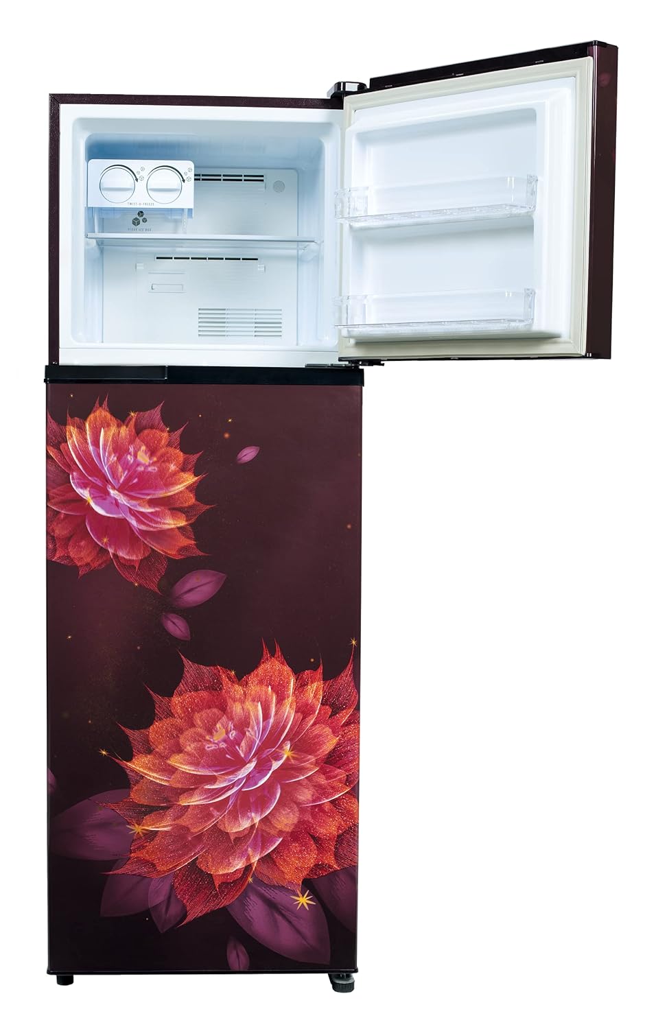 Havells-Lloyd Refrigerator Double Door 283L 2Star Inverter Sakura Red Toughened Glass/3N GLFF292ASRT1PB, Free 1 Year Extended warranty