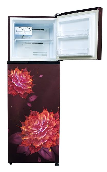Havells-Lloyd Refrigerator Double Door 283L 2Star Inverter Sakura Red Toughened Glass/3N GLFF292ASRT1PB, Free 1 Year Extended warranty