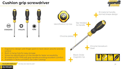 STANLEY STMT60800-8 Cushion Grip Screwdriver Phillips ph0 x 75mm