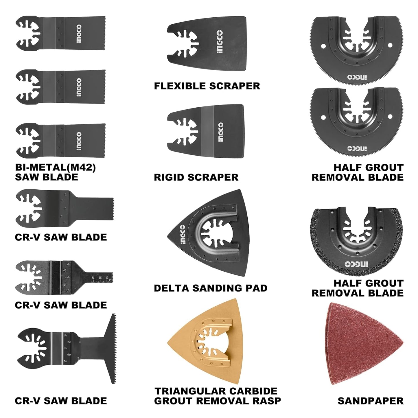INGCO Multi tool blade set, 23 PCS, Suitable for INGCO multi-function oscillating tools