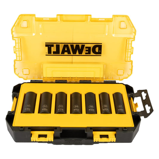DEWALT DWMT74737-0 Drive Deep Impact Metric Socket Set, 1/2 Inch, 7 Piece