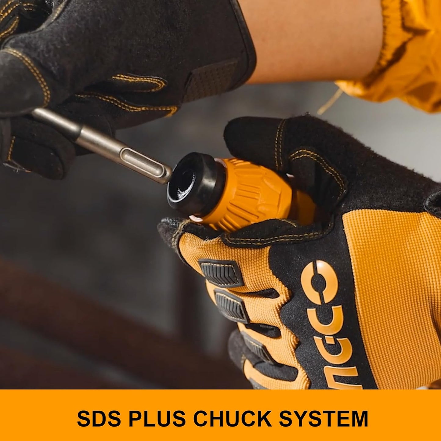 Ingco Cordless Hammer Drill Machine, Battery Hammer Drill Machine With Battery And Drill Bits, Impact Function For Home Use,Multicolour