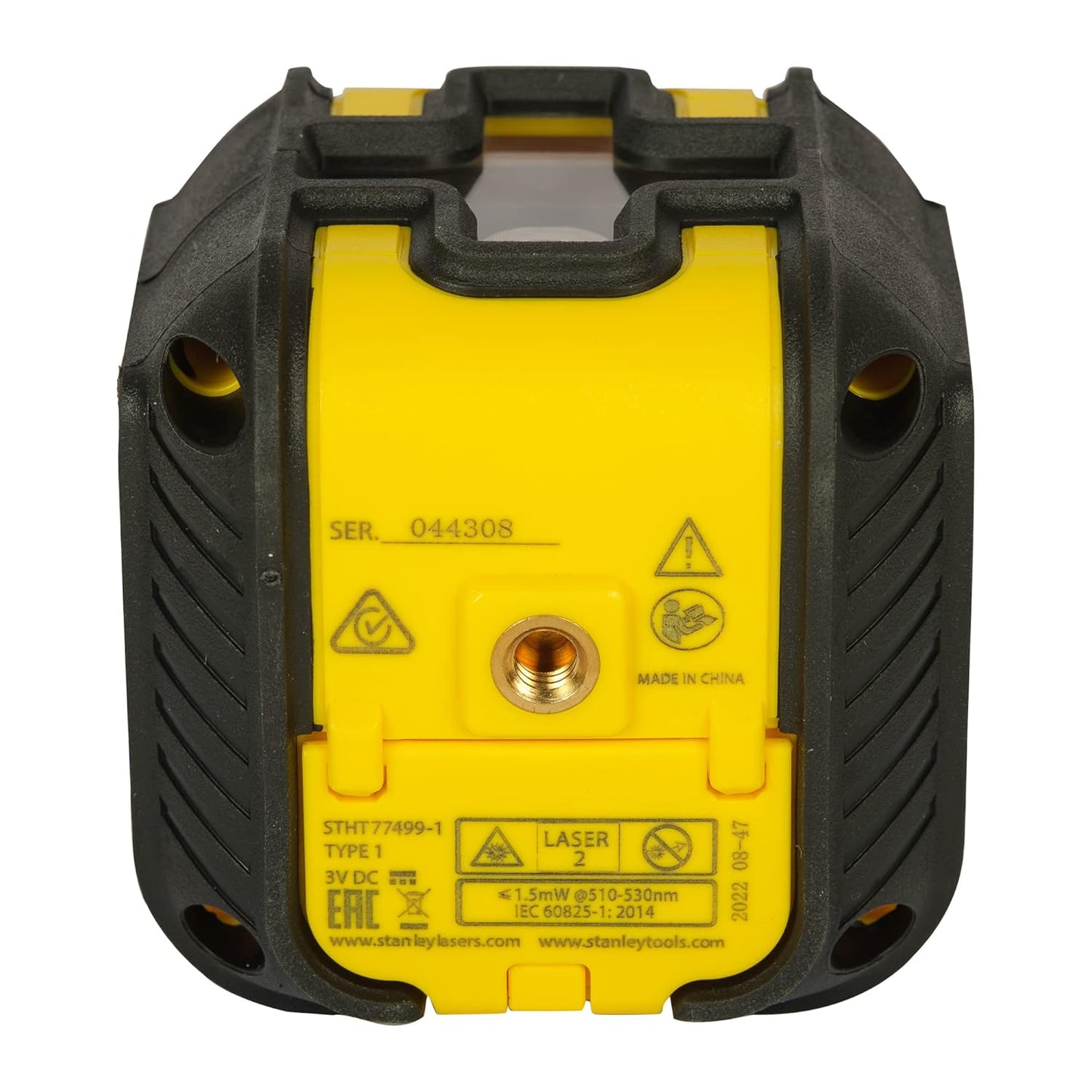 STANLEY STHT77499-1 CUBIX® Green Beam Cross Line Laser Level with 2*AA Batteries, 1 Year Warranty, YELLOW & BLACK