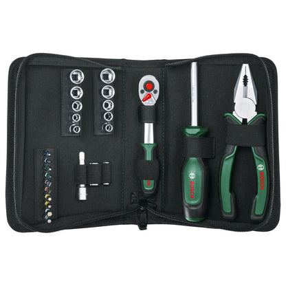 BOSCH 26-Piece Home & Garden Mobility Tool Set Durable, Ergonomic, And Portable For All Your DIY Tasks