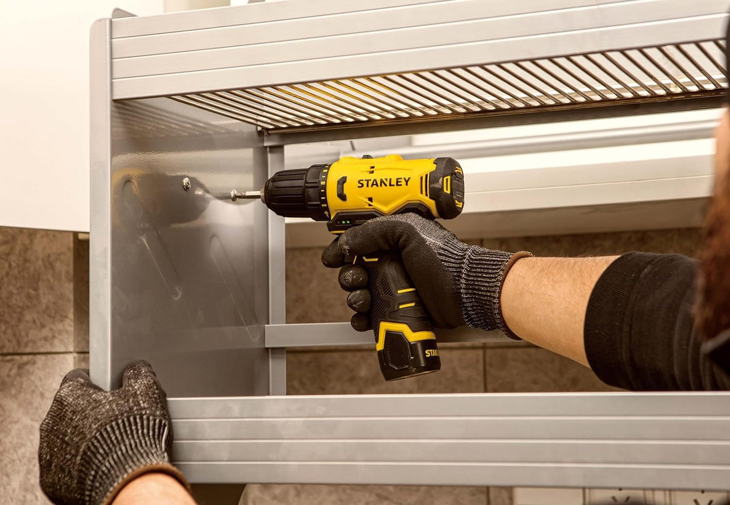 STANLEY SCD10D1-IN Brushed Cordless Drill Driver-Professional Grade, 12V, 1500 RPM, 30 Nm, 10 mm Chuck, 1.3 kg, 1x2Ah Battery & 1.5A SC101 Charger, Battery Charge Status LED Indicator, 1 Year Warranty