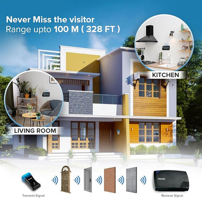 Anchor by Panasonic Wireless Doorbell | 45 Melodies Calling Bell for Home, Office with 120 Meter Operating Range | Door Bell for home