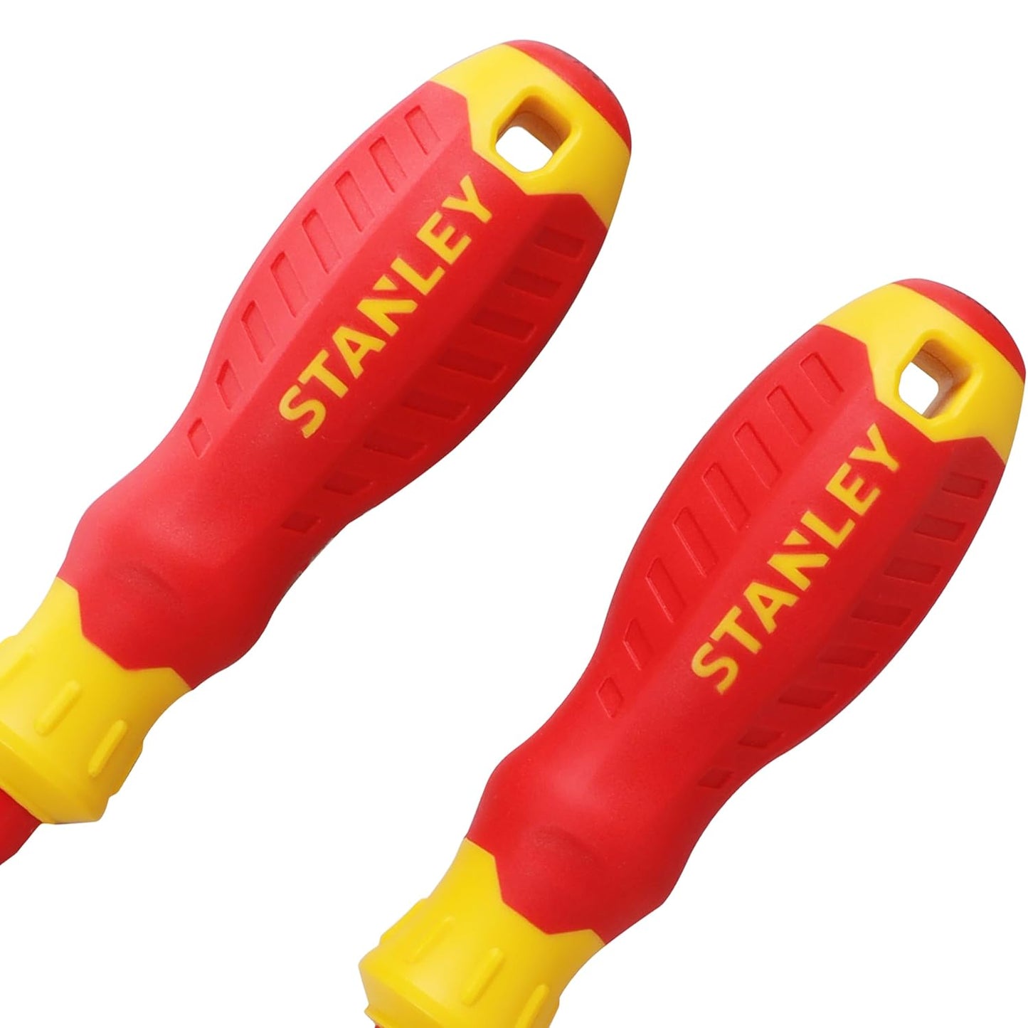 STANLEY STMT60175 VDE 6-Piece Screwdriver Set With Bonus Tester, Shock-Resistant, Anti-Slip Handle, Ideal For Repair Of Electric Vehicles, Red and Yellow