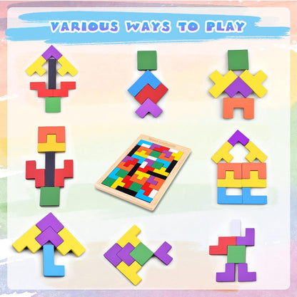 Udaipur HandiCrafts Blocks Puzzles for Kids Adults, Wood Intelligence Kids Toys for 2-5 Years Boy, Wooden Puzzles Brain Teasers Toy Educational Gift for 7-10 Years