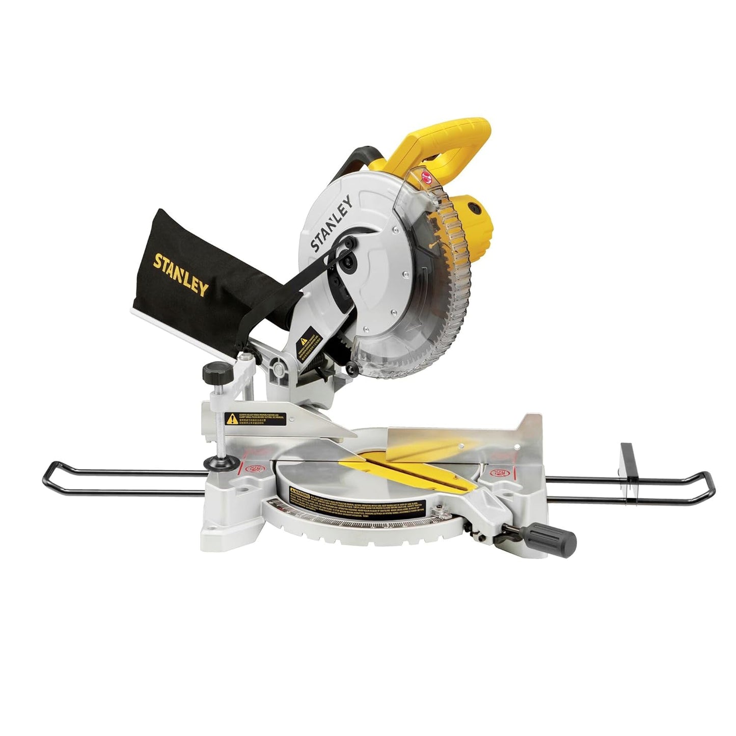 STANLEY SM16-IN 1650W 10" Compound Mitre Saw, 4800 RPM, Compact Size and Lightweight 254mm Blade Diameter+ 1 Year Warranty, (Yellow and Black)