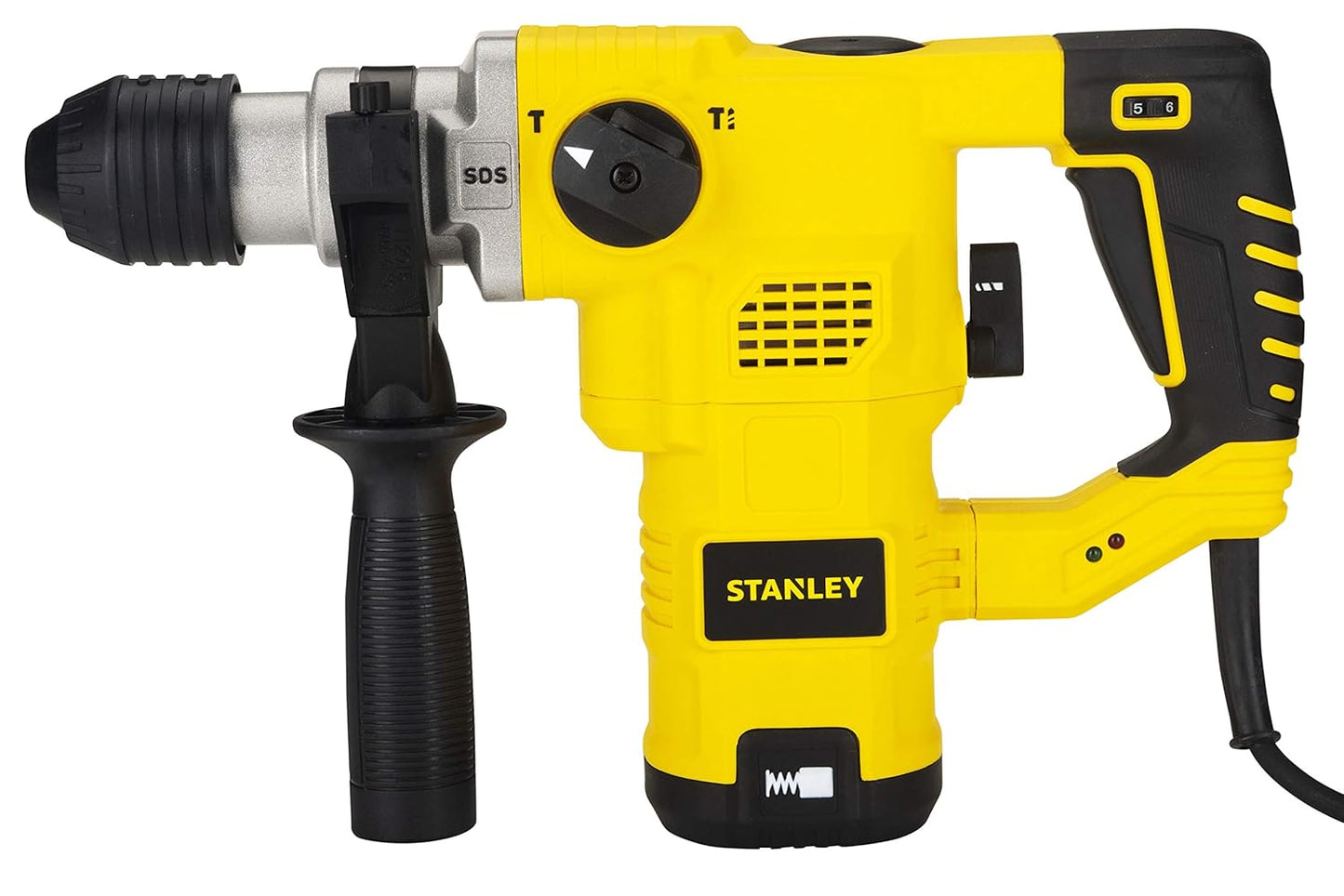 STANLEY STHR323K-IN 1250W 32mm 3 Mode L-Shape SDS-PlusHammer with Kitbox, 5.4Kg (Yellow and Black)