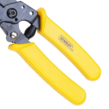 STANLEY 84-475-22 6" 150 mm Wire Stripper Ideal for Cutting, Stripping Speaker Wires & Appliance Cords for Home, DIY & Professional Use, YELLOW & BLACK