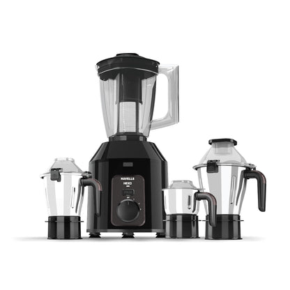 Havells Hexo Plus 1100 Watts 4 Jar Mixer Grinder| High Speed Mixie 22000 RPM motor| 100 Minutes Continuous Run Time| 2 Ltr Break Resistant Blending Jar| 5 Year Motor Manufacturer Warranty (Black)