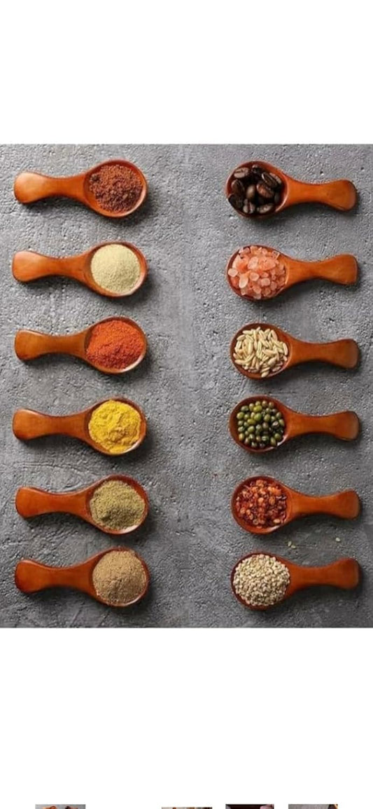 Udaipur Handicrafts Small Wooden Salt Spoon - 12 Pack Mini Wood Spoon with Short Handle, Perfect for Small Jars of Jam, Spices, Condiments, Seasoning, Sugar, Honey, Coffee, Tea, Mustard, Ice Cream, Milk Powder