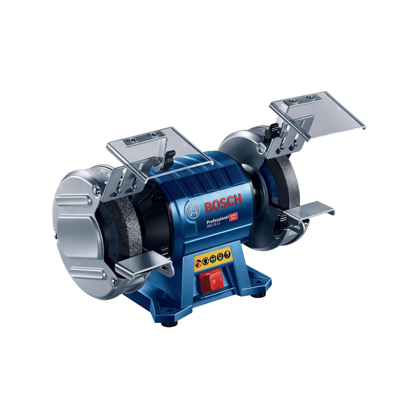 BOSCH GBG 35-15 Heavy Duty Double Wheeled Bench Grinder | 350 W | Die-Cast Aluminium Housing with Ball Bearings | Rated Speed 3000 rpm | Grinding Wheel-20 mm| Professional Power Tool | 1 Yr Warranty